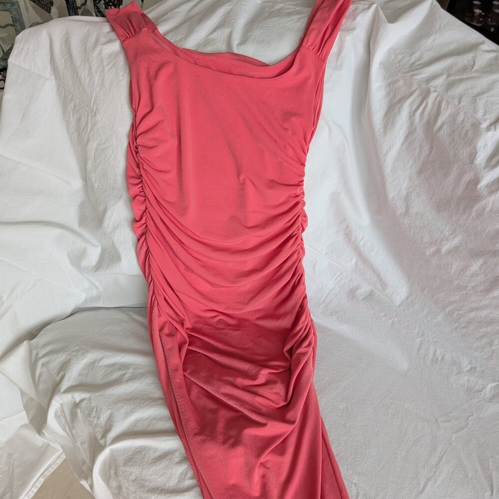 GUESS ruched dress with side slit
